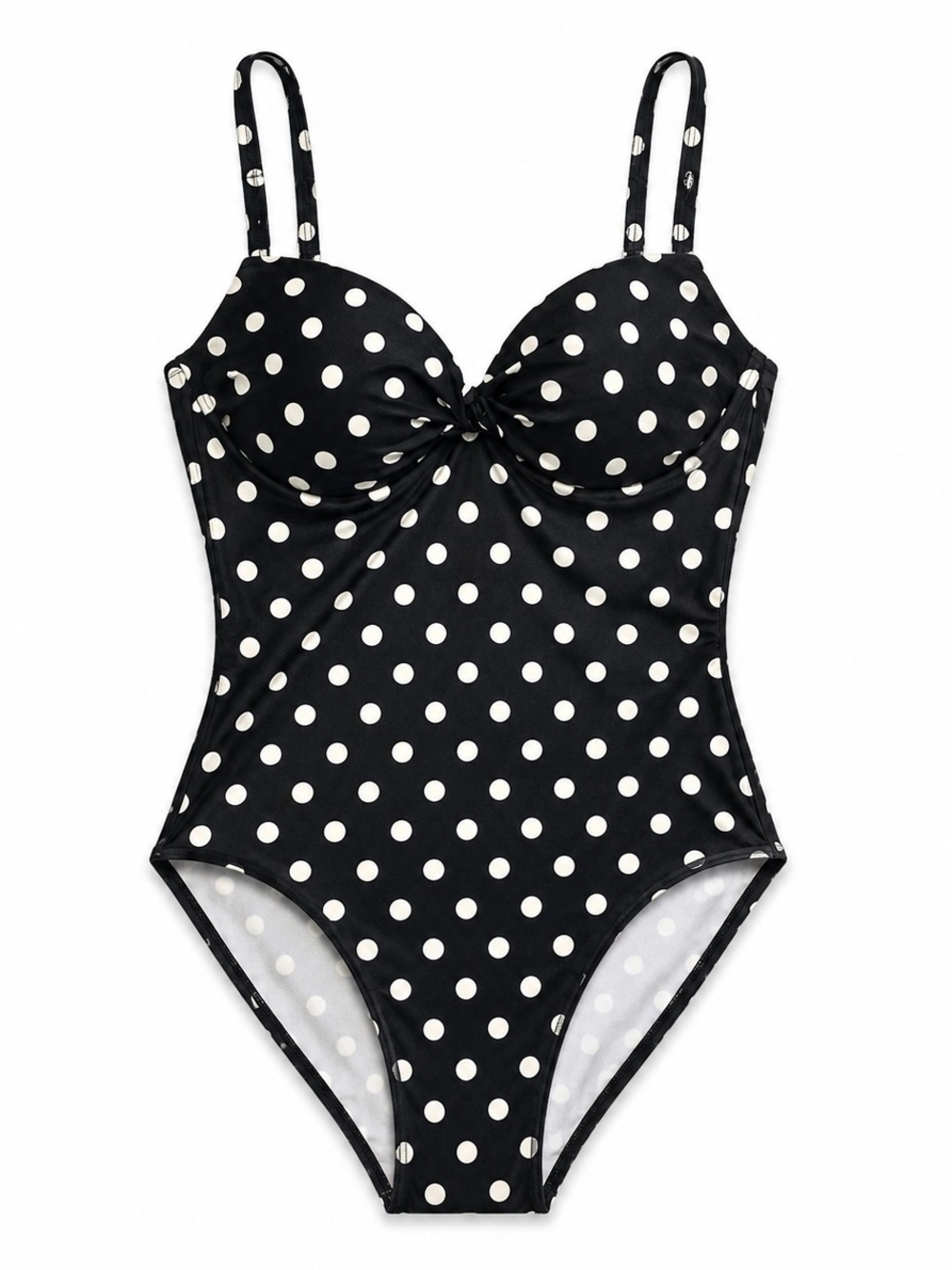 Black and White Polka Dot One-Piece Swimsuit